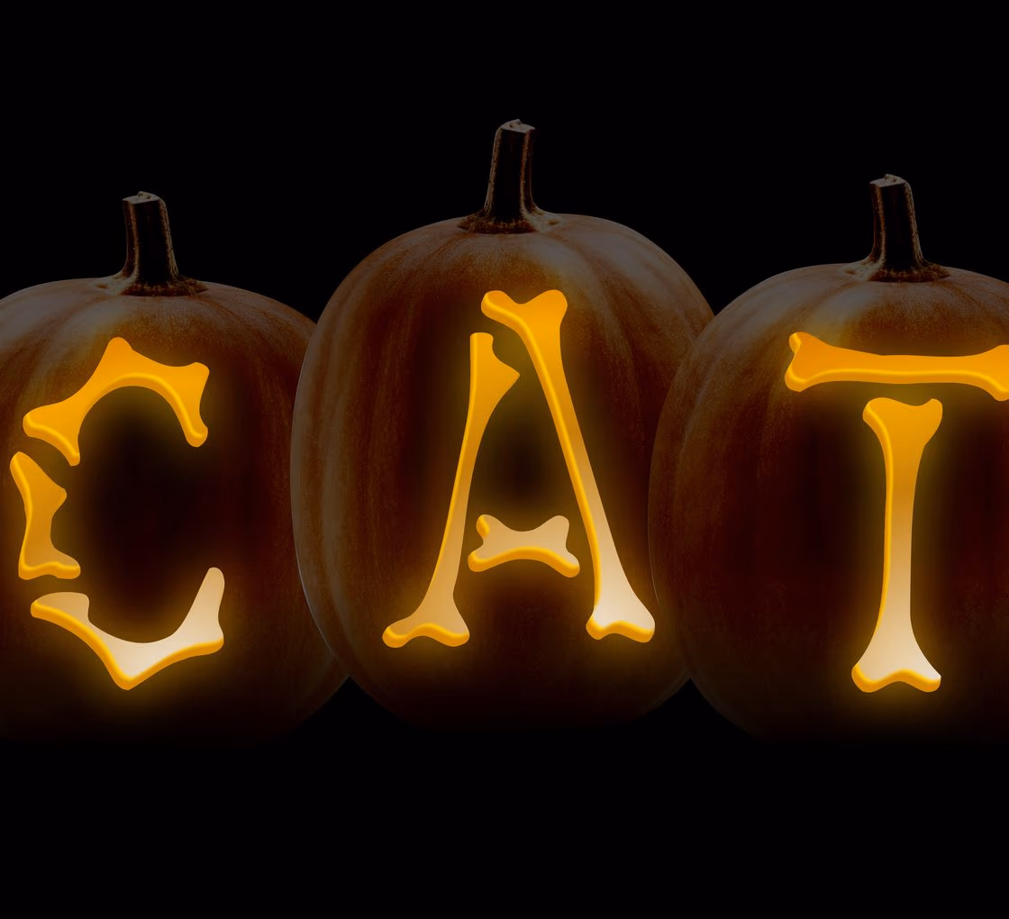 Alphabet pumpkin carving stencil, view 2