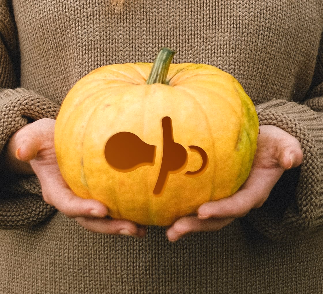 Baby Announcement pumpkin carving stencil, view 5