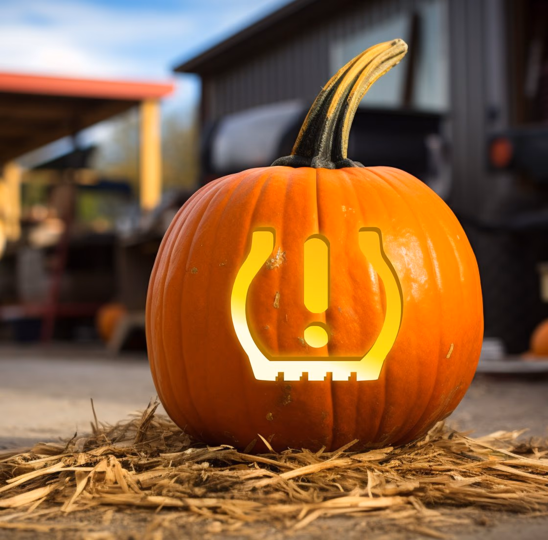Check Engine pumpkin carving stencil, view 2
