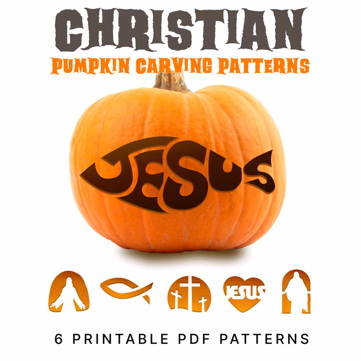 Christian pumpkin carving stencil