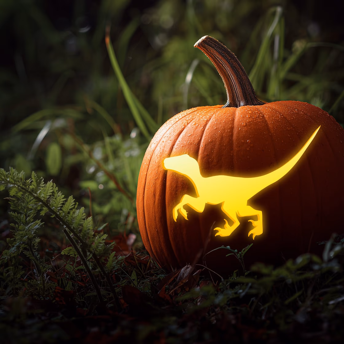 Dinosaur pumpkin carving stencil, view 8