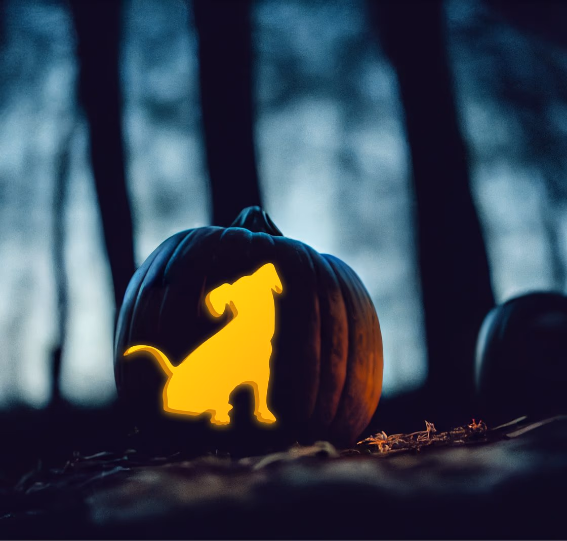 Dog pumpkin carving stencil, view 3