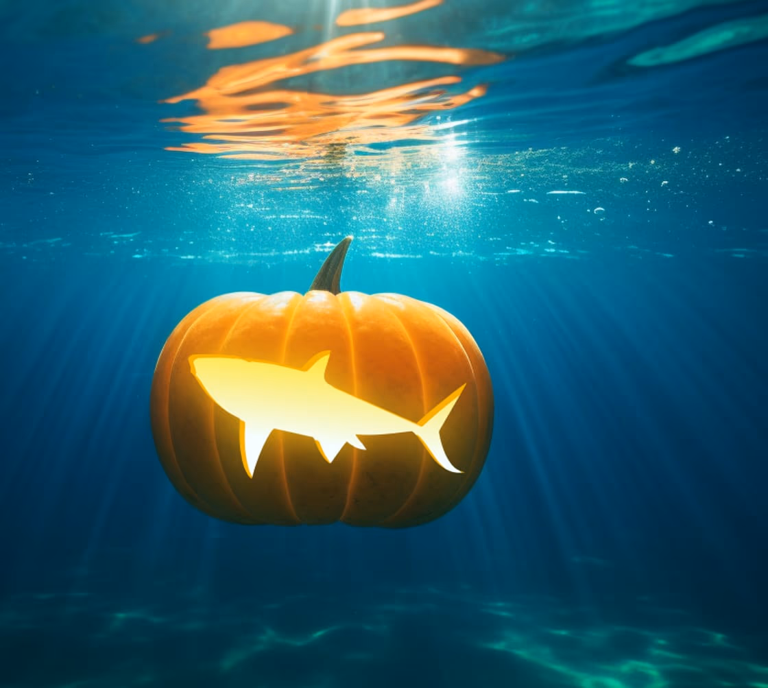 Mermaid pumpkin carving stencil, view 6