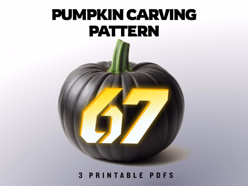 Six Seven pumpkin carving stencil