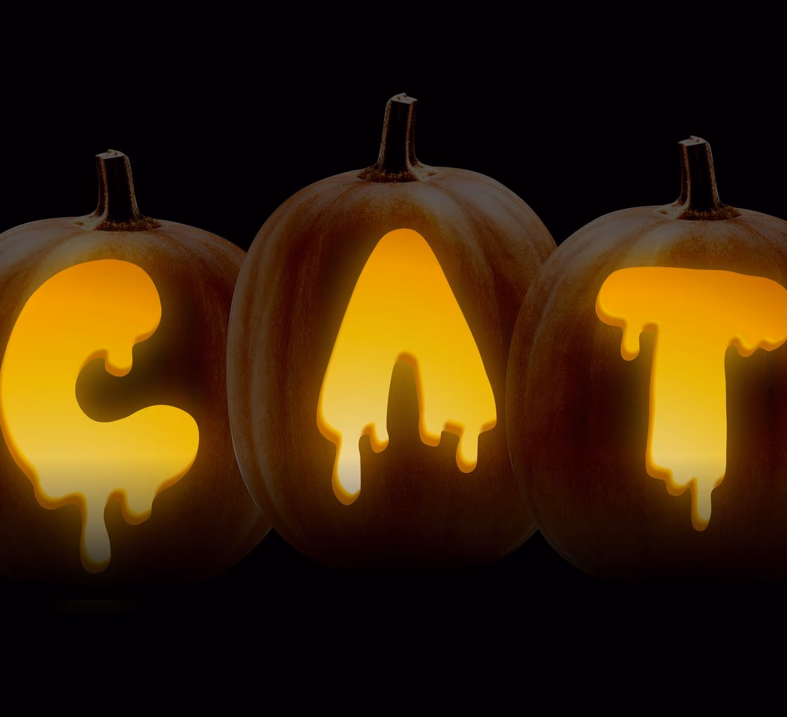 Slime Letters pumpkin carving stencil, view 2