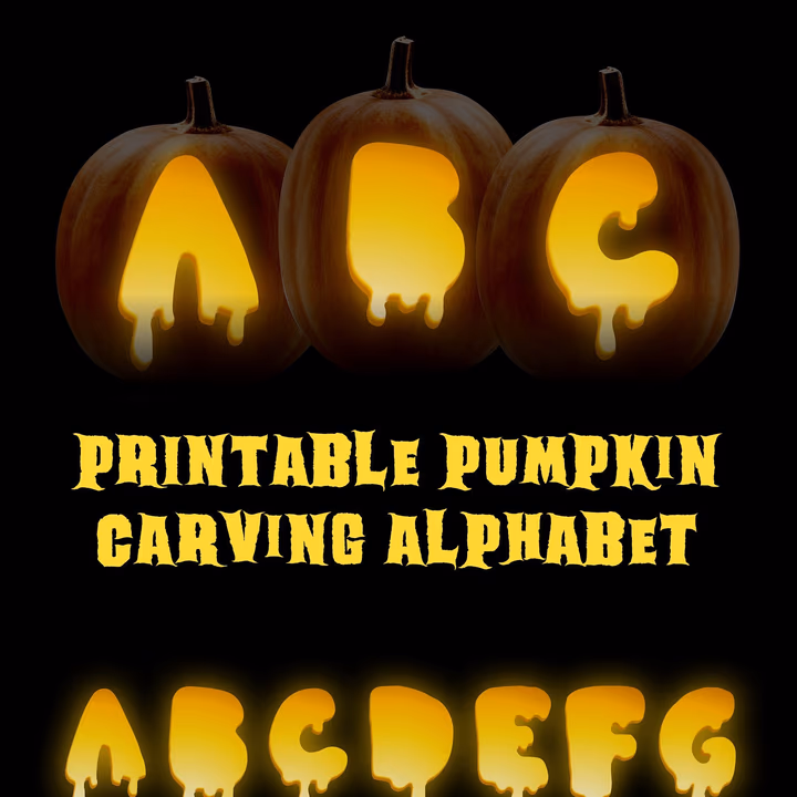 Slime Letters pumpkin carving stencil